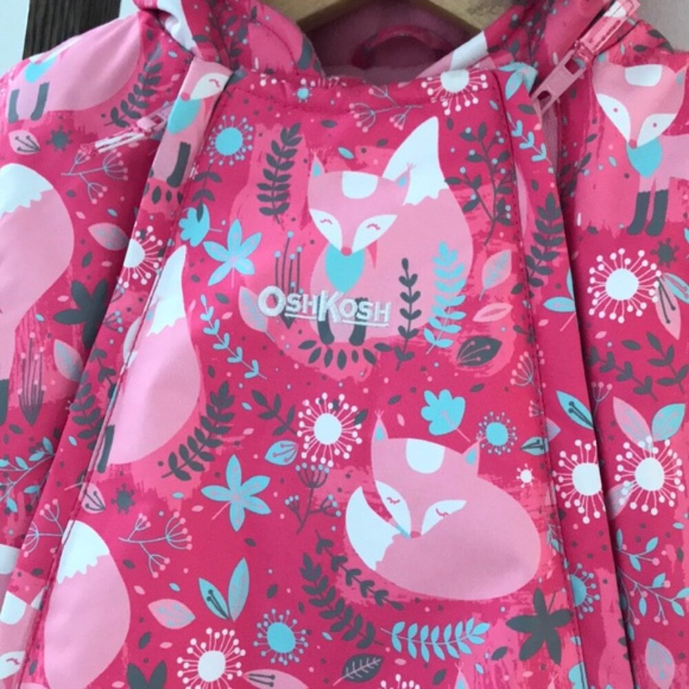 18M OshKosh Toddler Baby Girl Pink Bunting Snowsuit One Piece - Picture 2 of 11